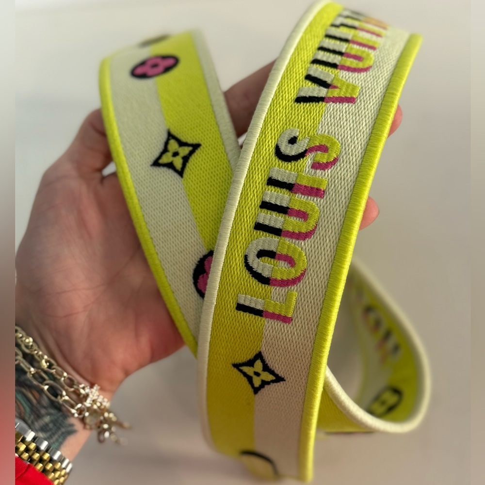 Louis Vuitton Jacquard Speedy Bandoulière 20 Shoulder Strap in Yellow ~ LIKE NEW - Picture 12 of 12